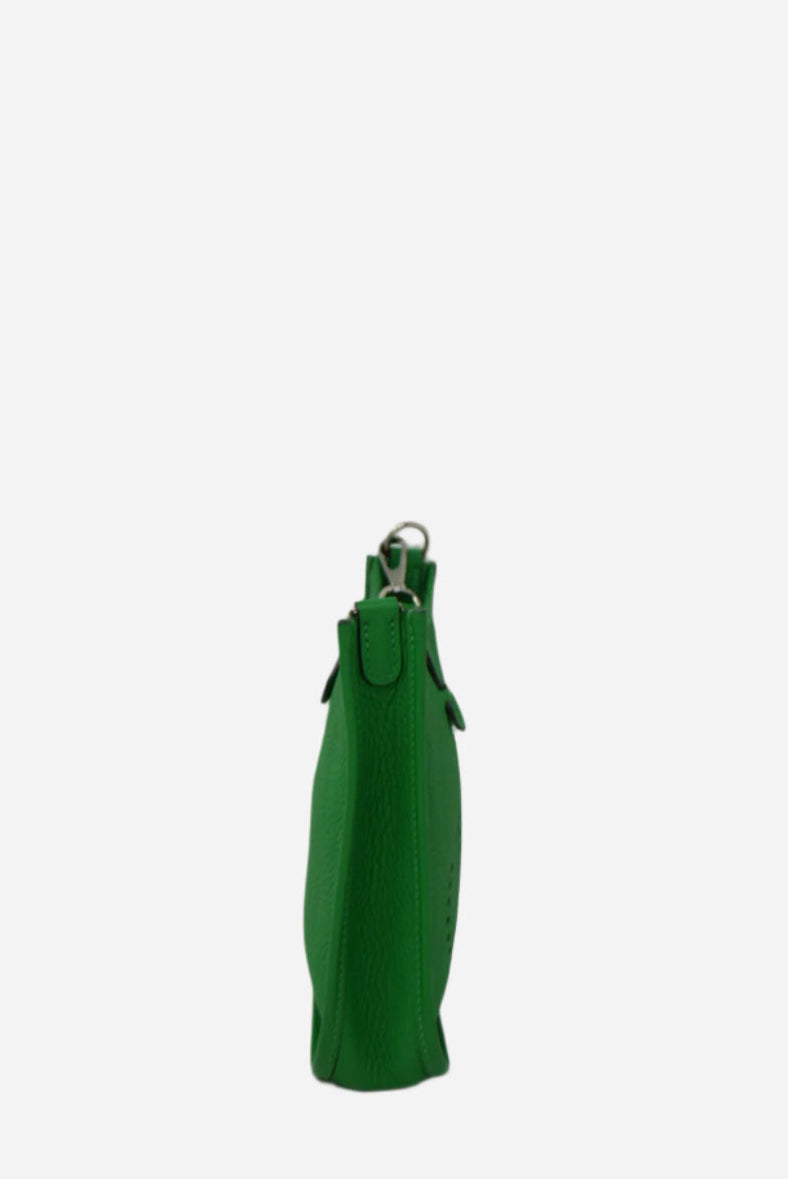 Hermes Green Clemence Leather Mini Evelyne III Crossbody Bag