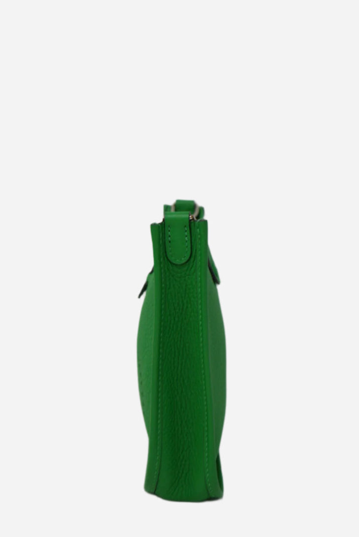 Hermes Green Clemence Leather Mini Evelyne III Crossbody Bag