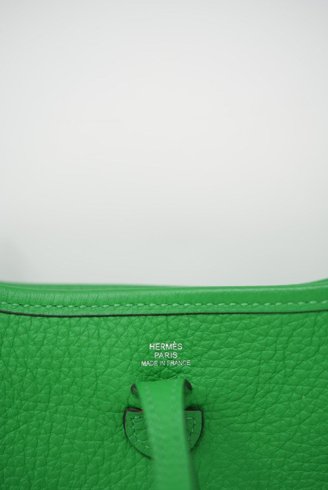Hermes Green Clemence Leather Mini Evelyne III Crossbody Bag