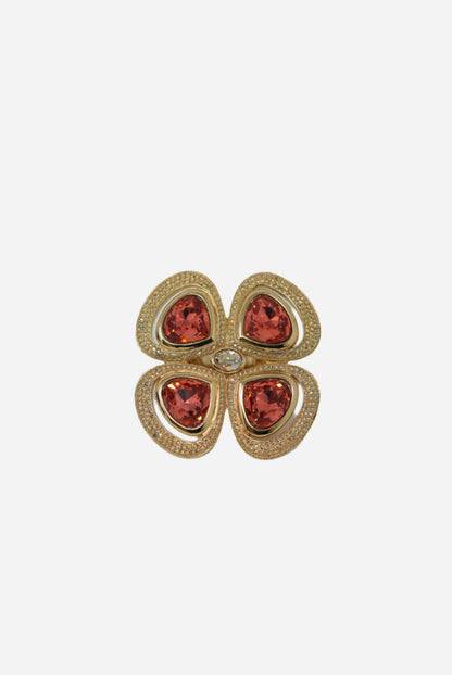 Dior Flower Rhinestone Ring