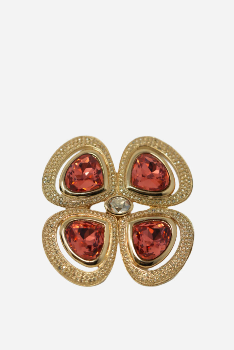 Christian Dior Flower Rhinestone Ring