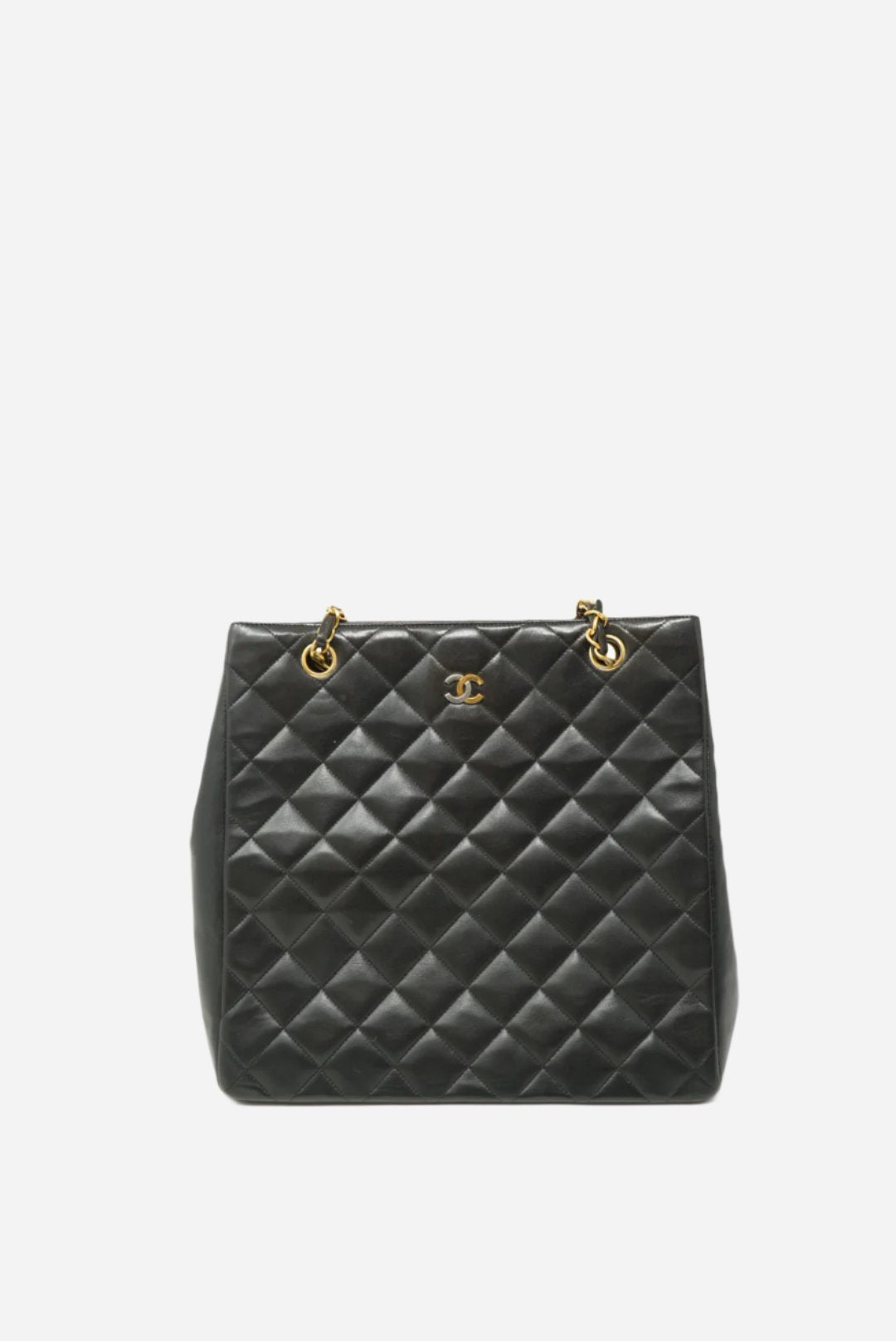 Pre-Owned CHANEL Paris Edition Shoulder Bag Black Lambskin 1994-1996