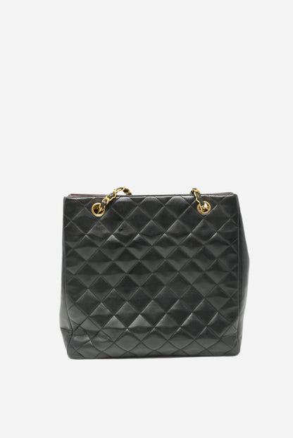 Pre-Owned CHANEL Paris Edition Shoulder Bag Black Lambskin 1994-1996