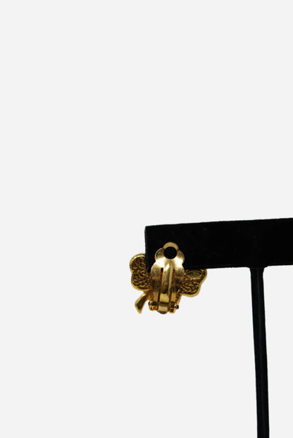 Pre-owned Chanel 2003 Leaf Orange Earrings