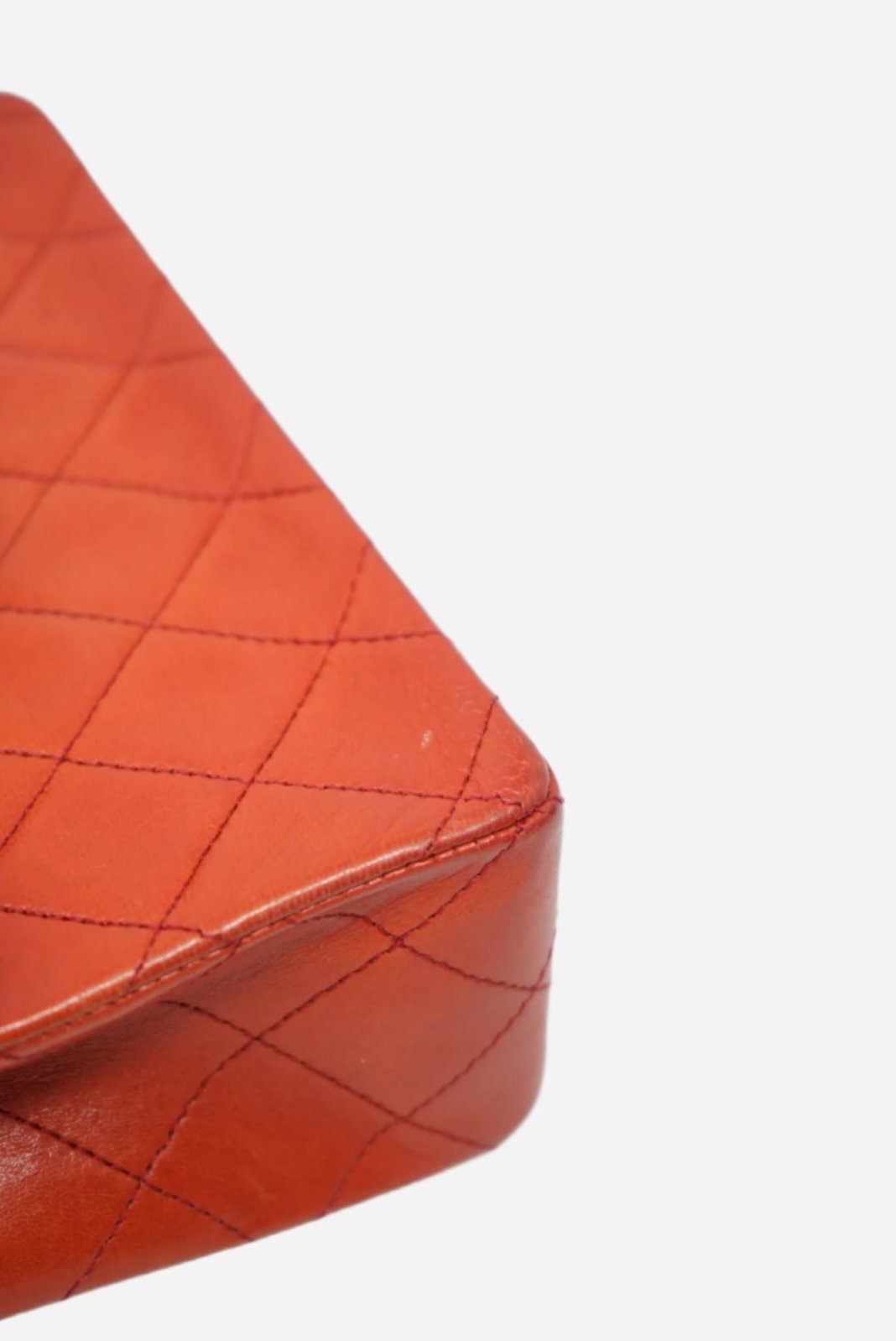 Pre-Owned CHANEL Red Lambskin Mini Square 1986-1988