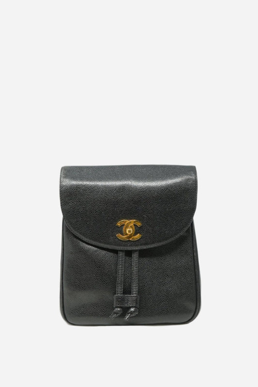 Pre-Owned CHANEL Black Caviar CCs Backpack 1994-1996