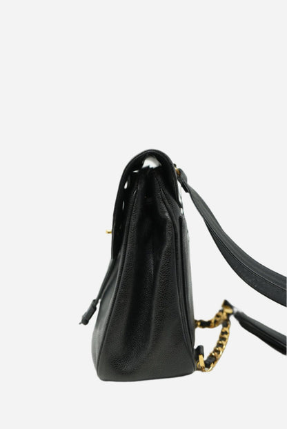 Pre-Owned CHANEL Black Caviar CCs Backpack 1994-1996