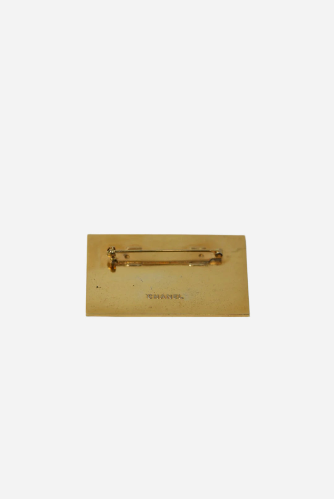 Pre-owned Chanel Rectangle Logo Brooch
