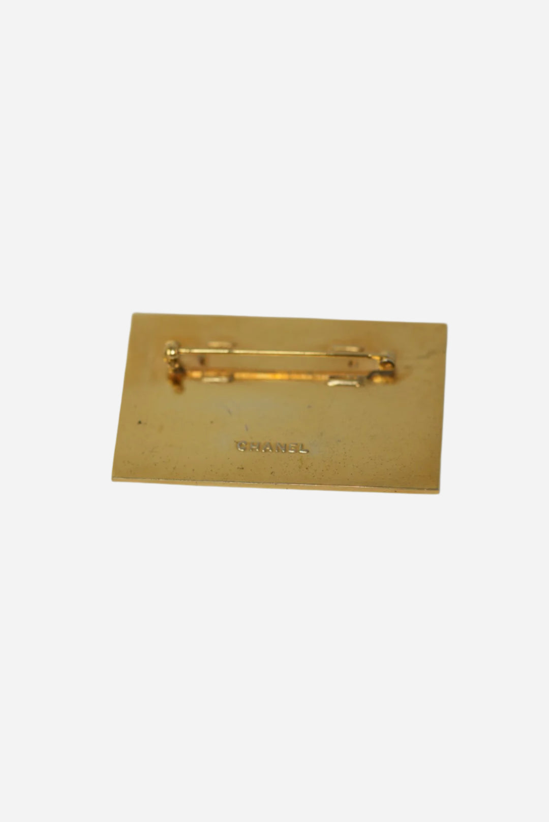 Pre-owned Chanel Rectangle Logo Brooch