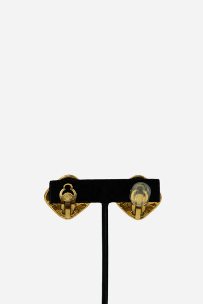 Pre-owned Chanel CC Logo Square Earrings 1994