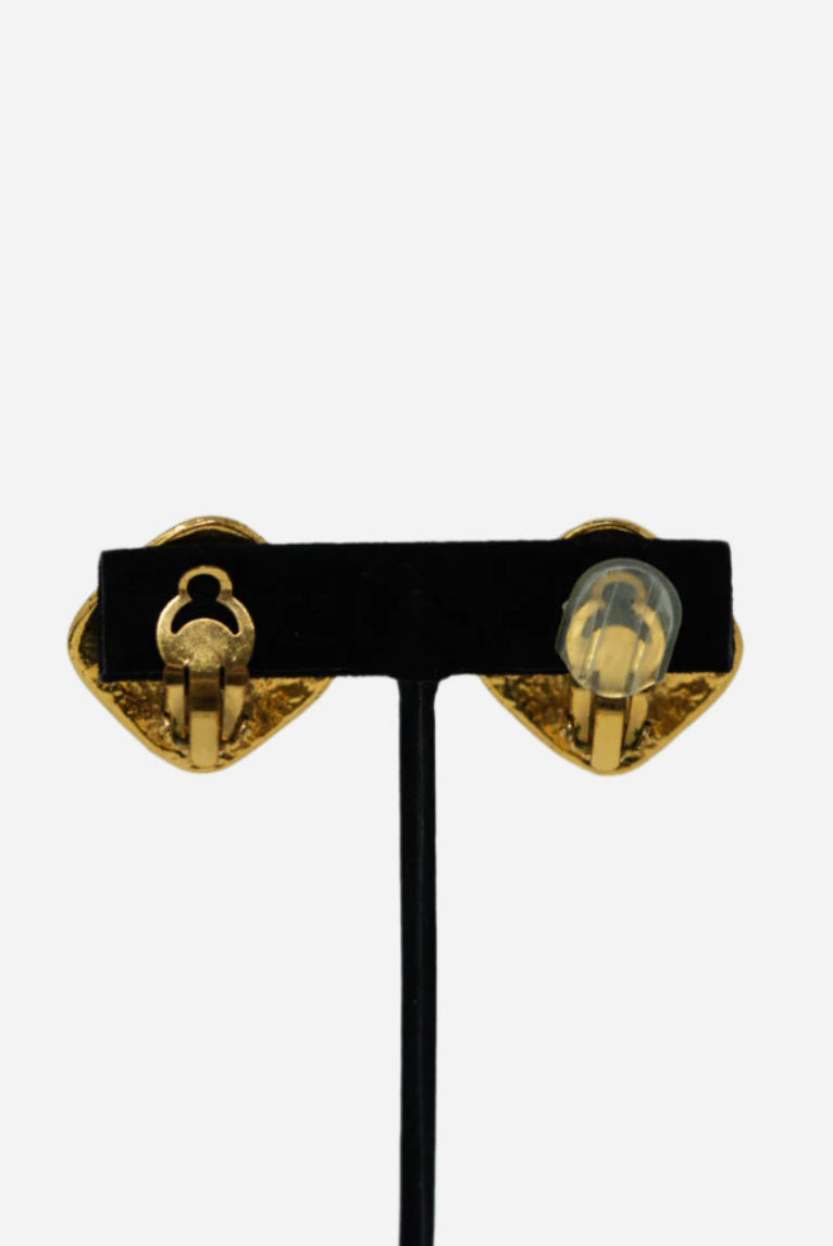 Pre-owned Chanel 1994 CC Logo Square Earrings