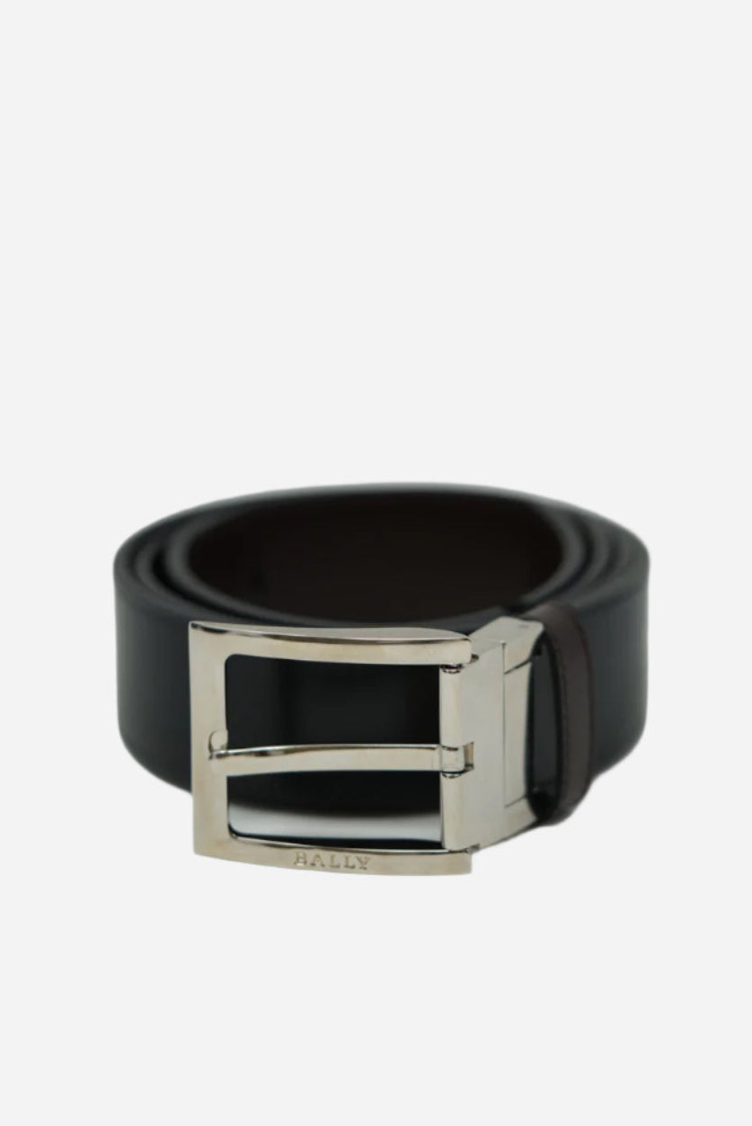 Bally Logo Engraved Buckle Belt Reversible