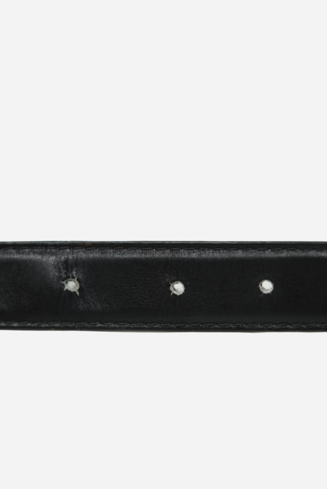 Celine Black Leather Carriage Belt