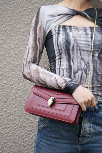 Bvlgari Calfskin Serpenti Forever Bag