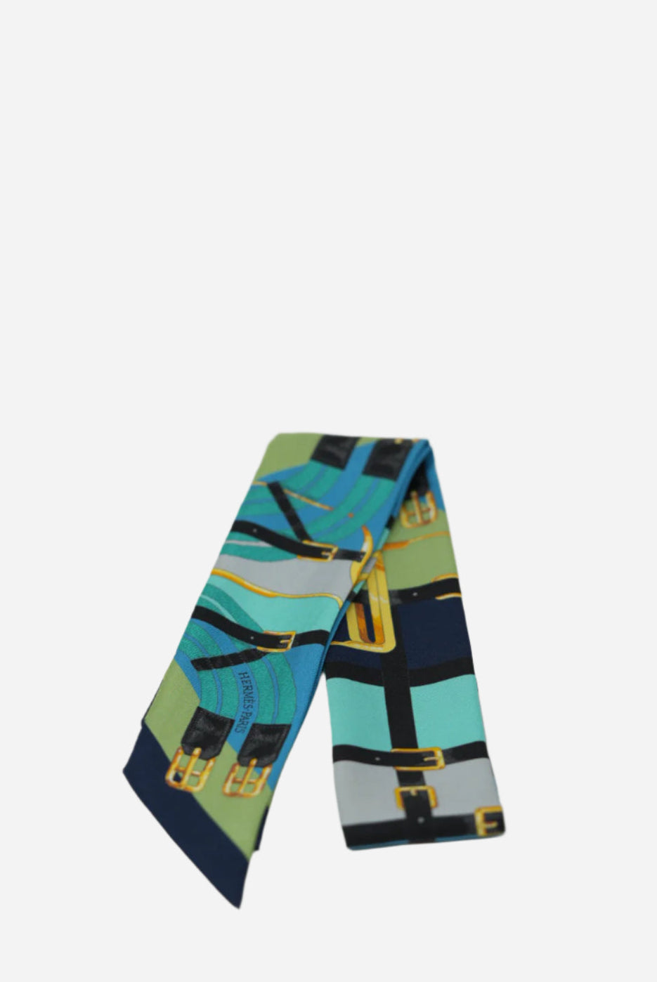 Hermes Blue Multicolor Silk Twilly