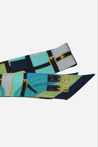 Hermes Blue Multicolor Twilly