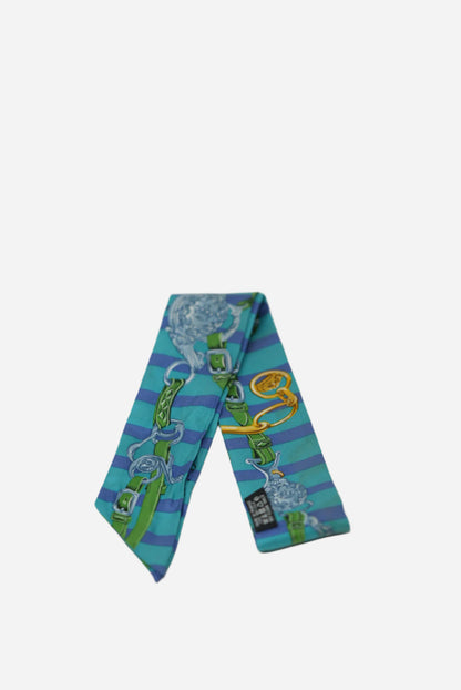 Hermes Blue Silk Twilly Scarf