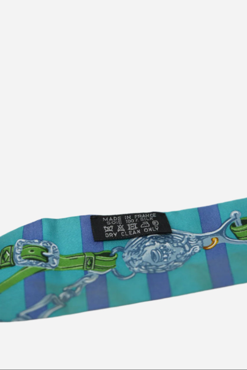 Hermes Blue Silk Twilly Scarf