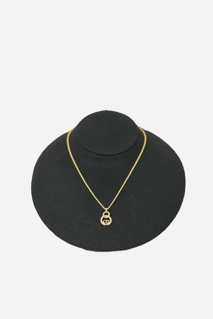 Dior Vintage Gold-Tone Rope Trim CD Circle Necklace