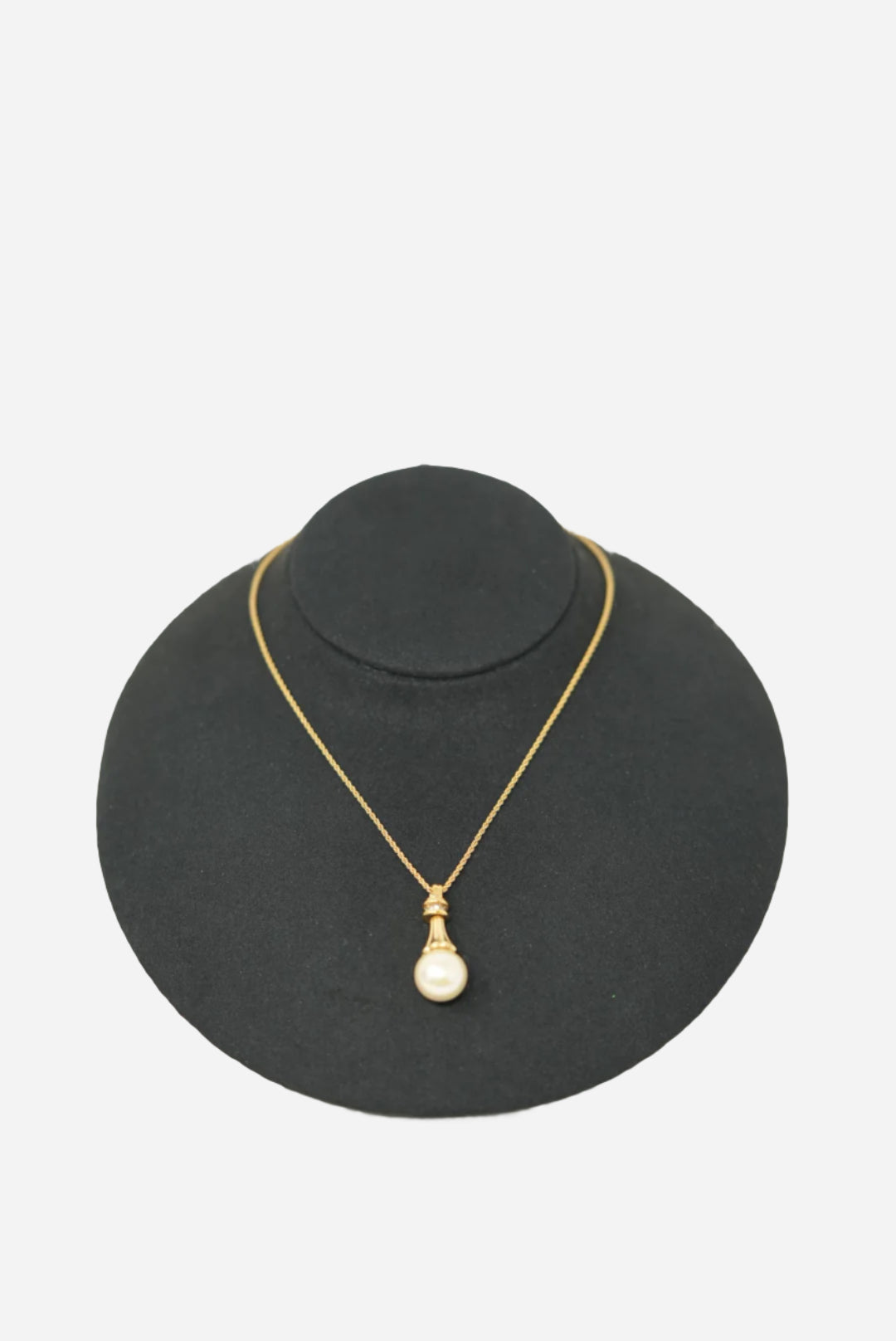 Dior Vintage Gold-Tone Faux Pearl Perfume Necklace