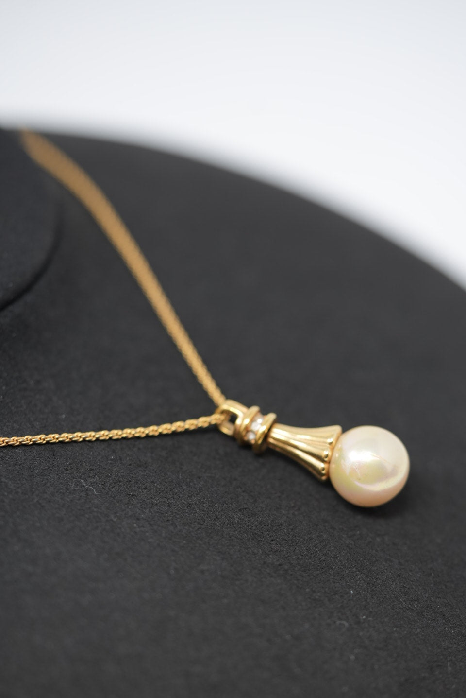 Dior Vintage Gold-Tone Pearl Perfume Necklace