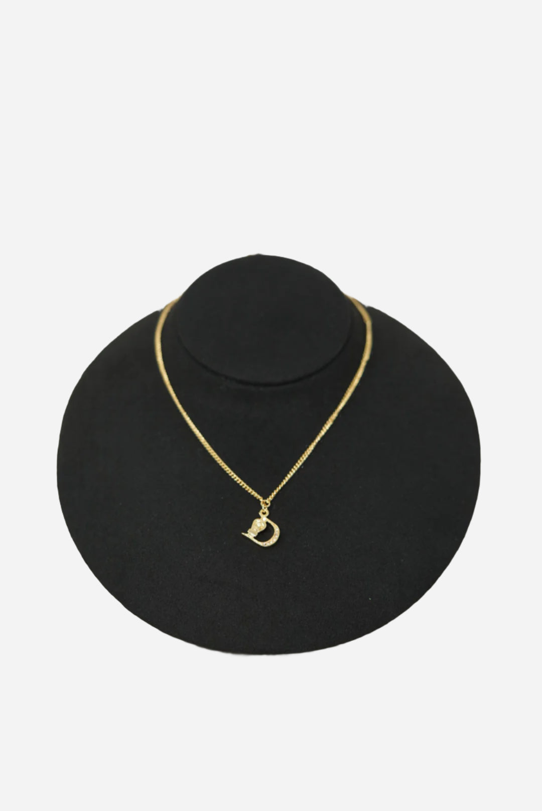 Dior Vintage Gold-Tone Saddle D Necklace