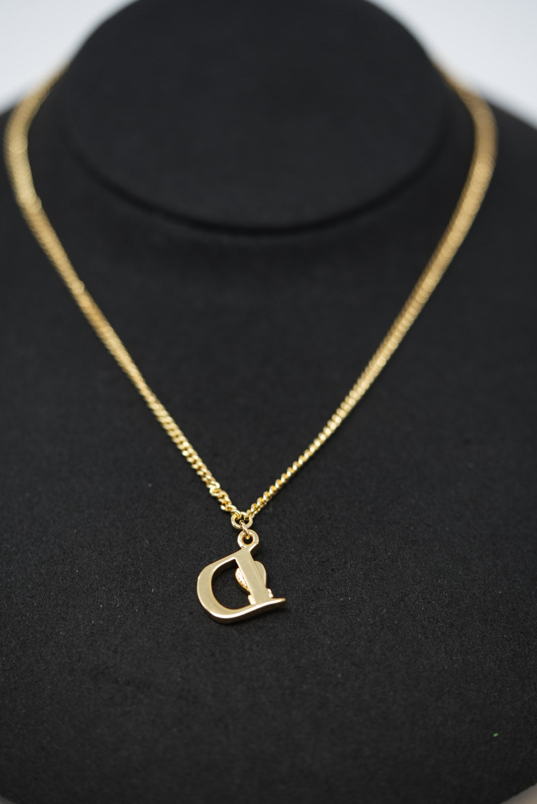 Dior Vintage Gold-Tone Saddle D Necklace