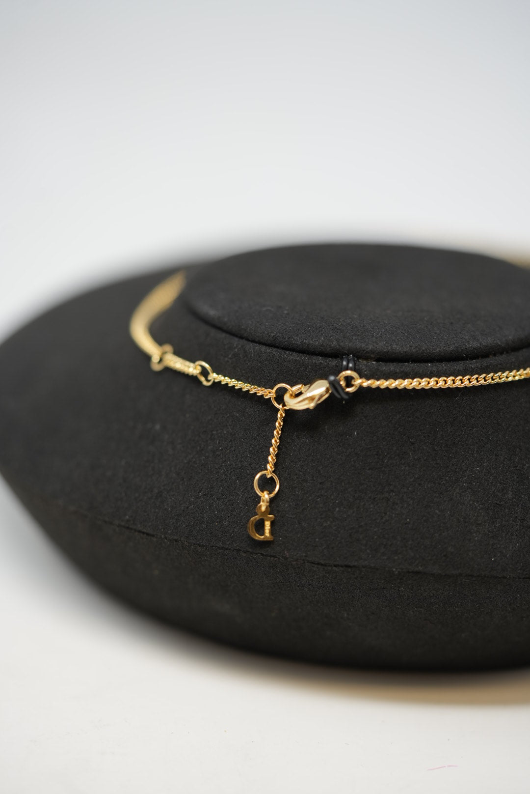 Dior Vintage Gold-Tone Saddle D Necklace
