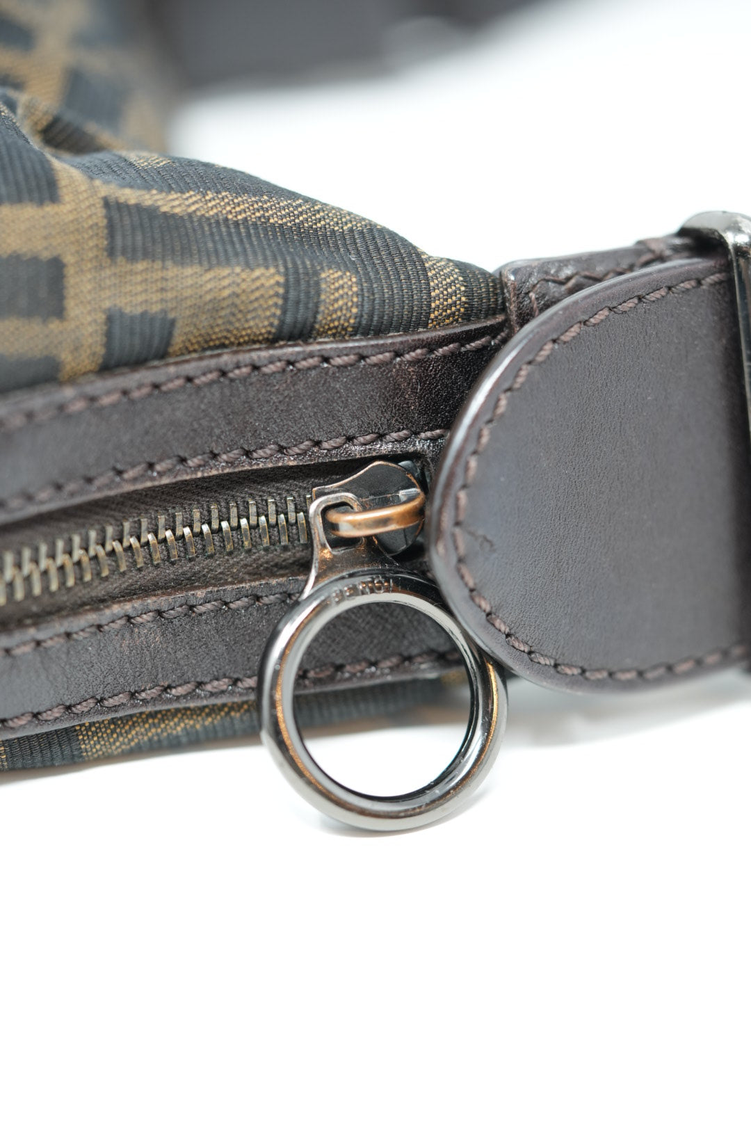 Fendi Canvas Zucca FF Shoulder Bag