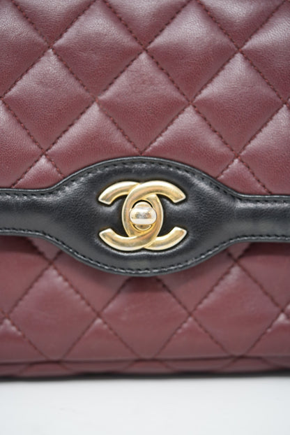 Pre-Owned Chanel 2015-2016 Lambskin Mini Two-Tone Day Flap Bag
