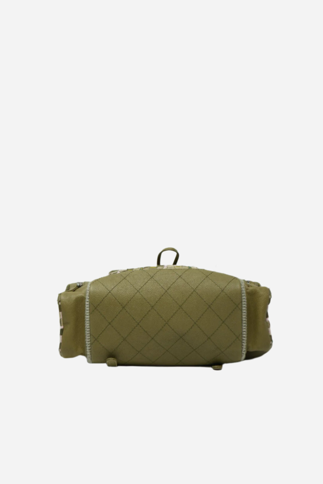 Pre-owned Chanel Tweed Canvas Cuba Pocket Backpack Khaki Green