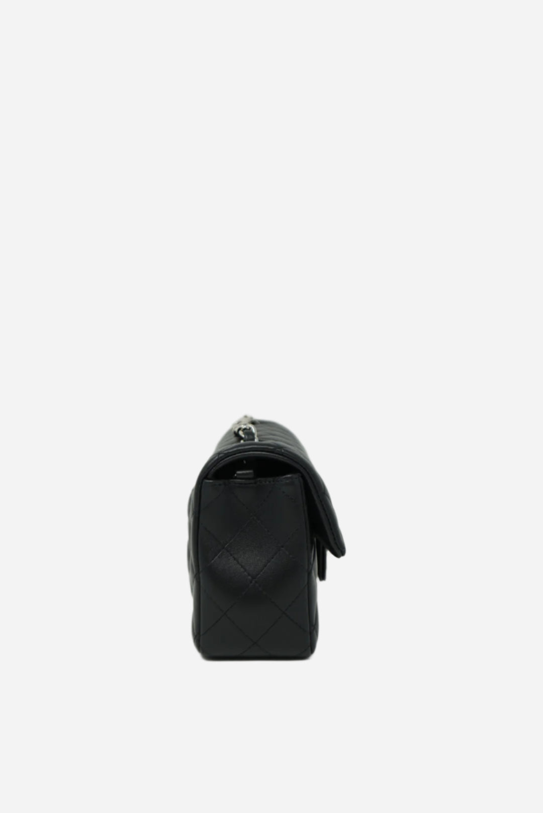 Pre-Owned Chanel 2021 Black Lambskin Classic Mini Flap Bag