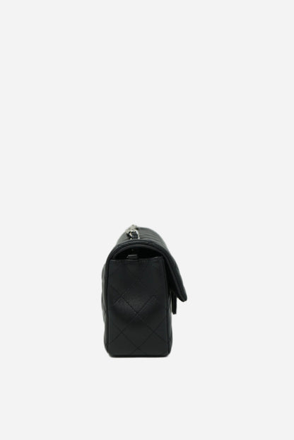 Pre-Owned Chanel 2021 Black Lambskin Classic Mini Flap Bag