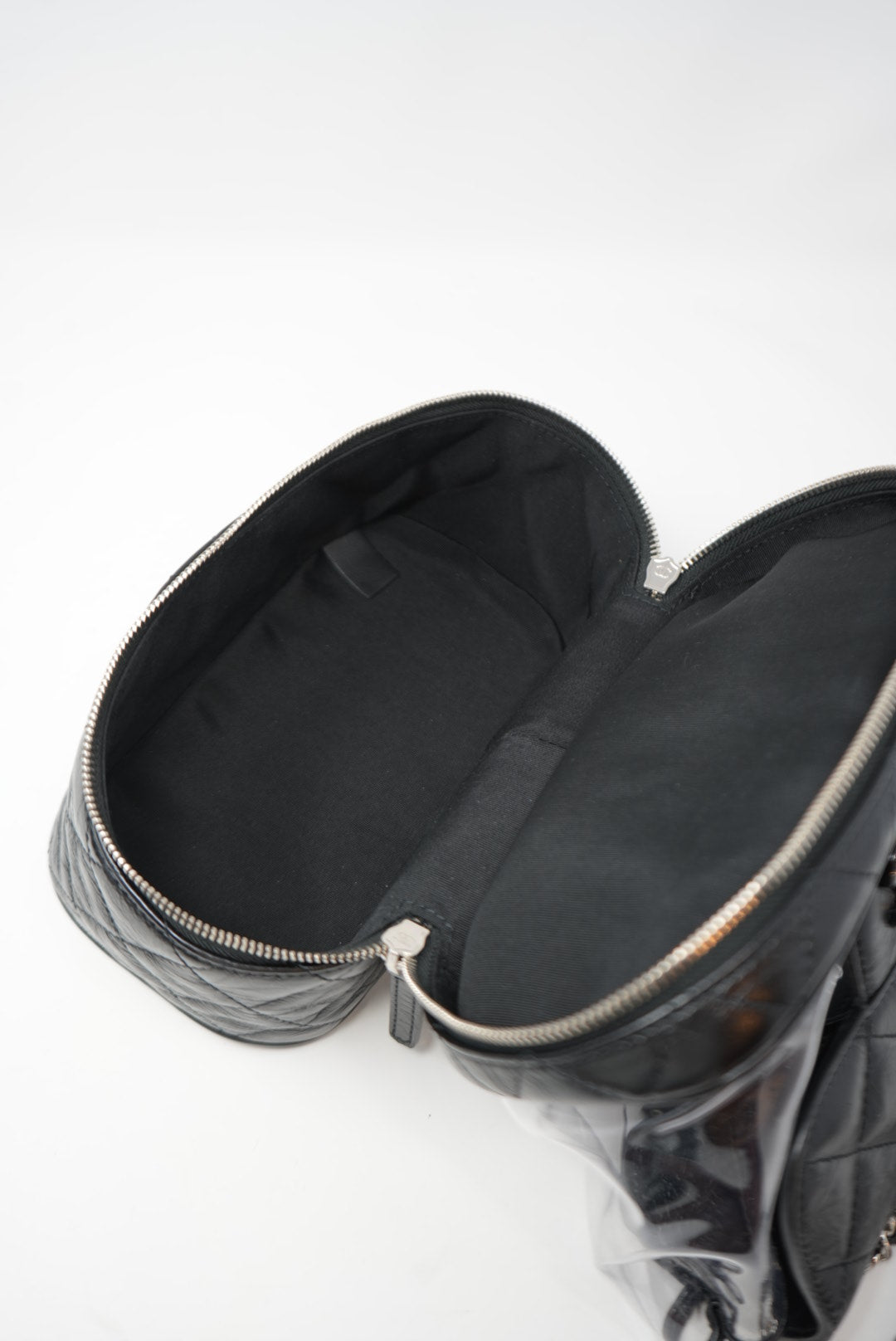 Pre-owned Chanel Black Calfskin PVC Quilted Crossbody