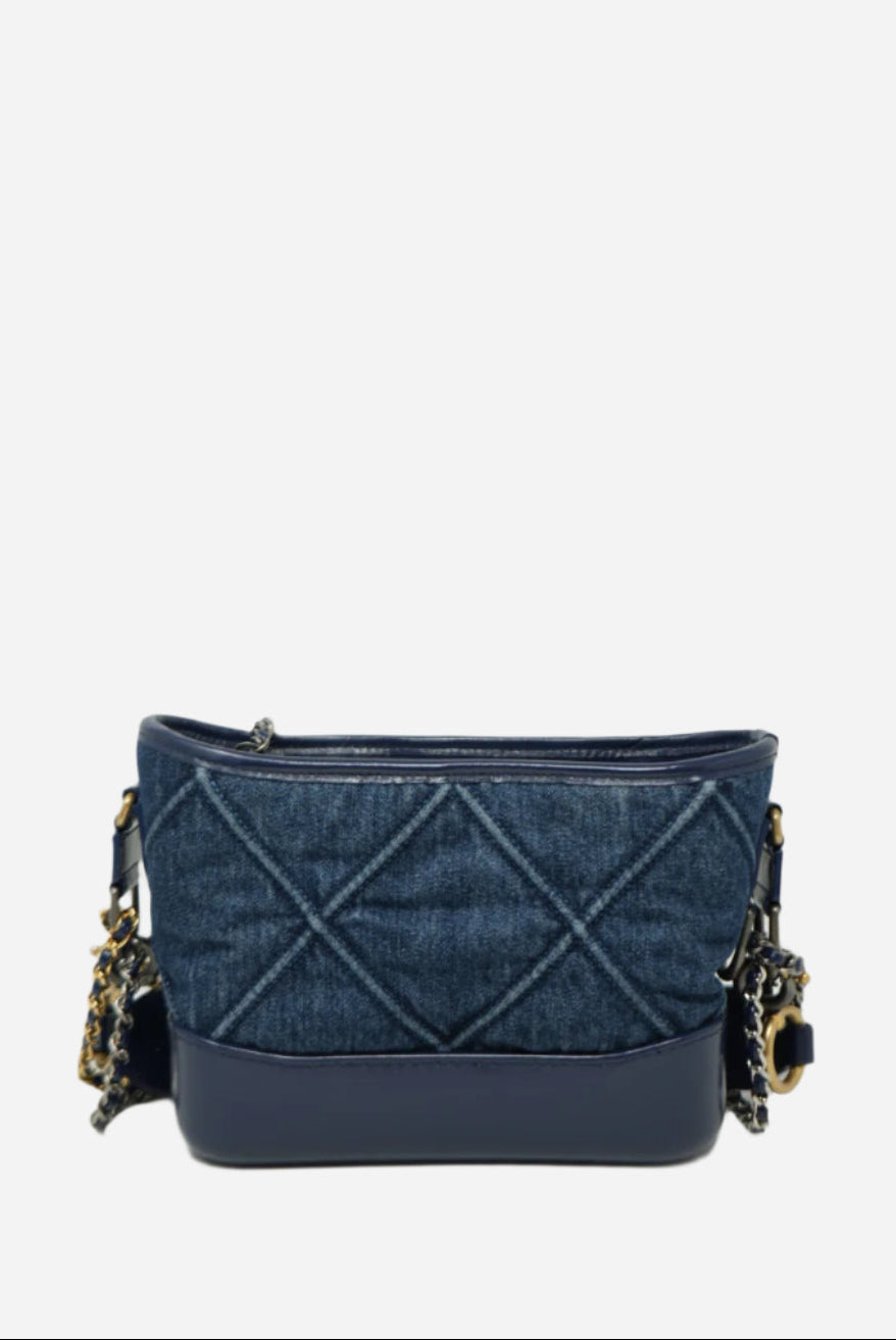 Pre-owned Chanel 2020 Small Denim Gabrielle Denim Hobo Bag
