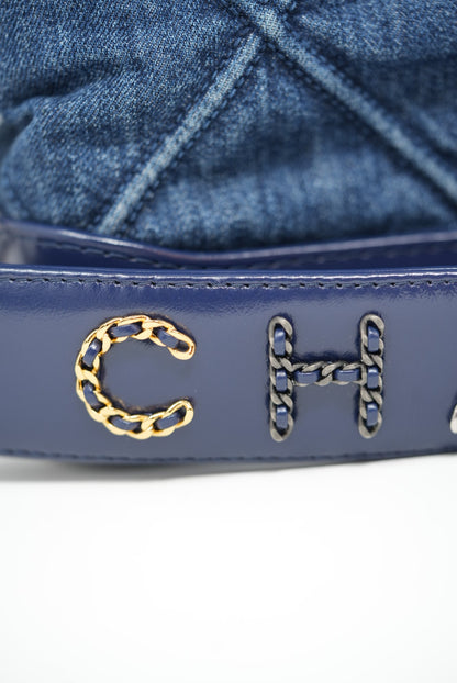Pre-owned Chanel 2020 Gabrielle Denim Hobo Small