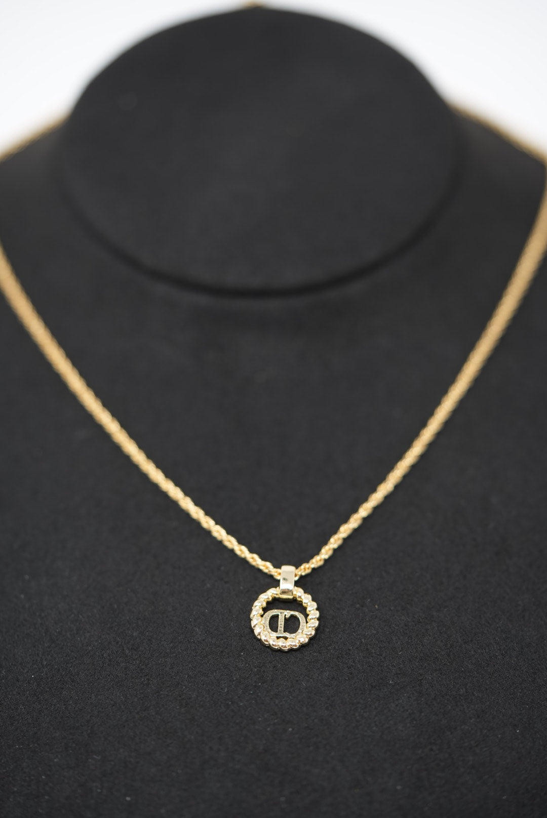 Dior Vintage Gold-Tone CD Round Necklace