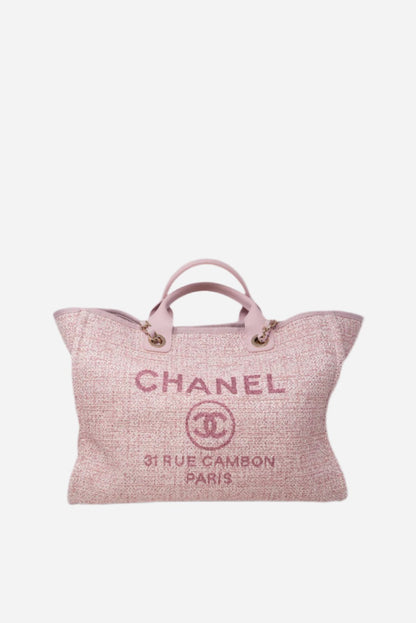 Pre-Owned Chanel Deauville Tote Bag Canvas 2019