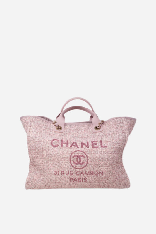 Pre-Owned Chanel Deauville Tote Bag Canvas 2019