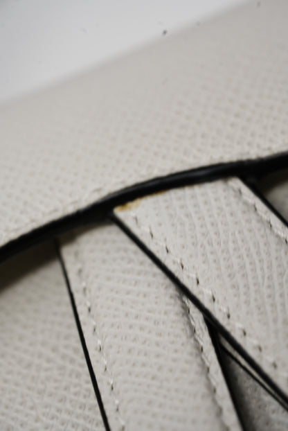 Dior White Leather Mini Saddle Bag