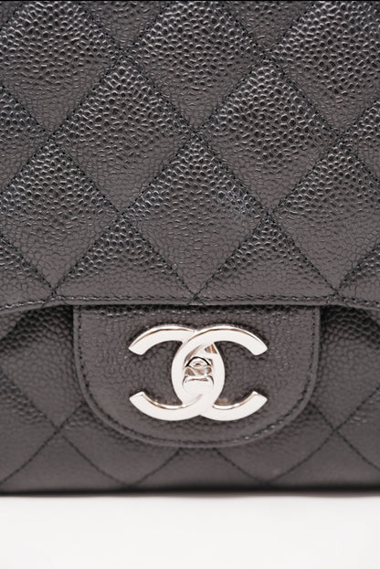 Pre-Owned Chanel Classic Double Flap Maxi Black Caviar Bag