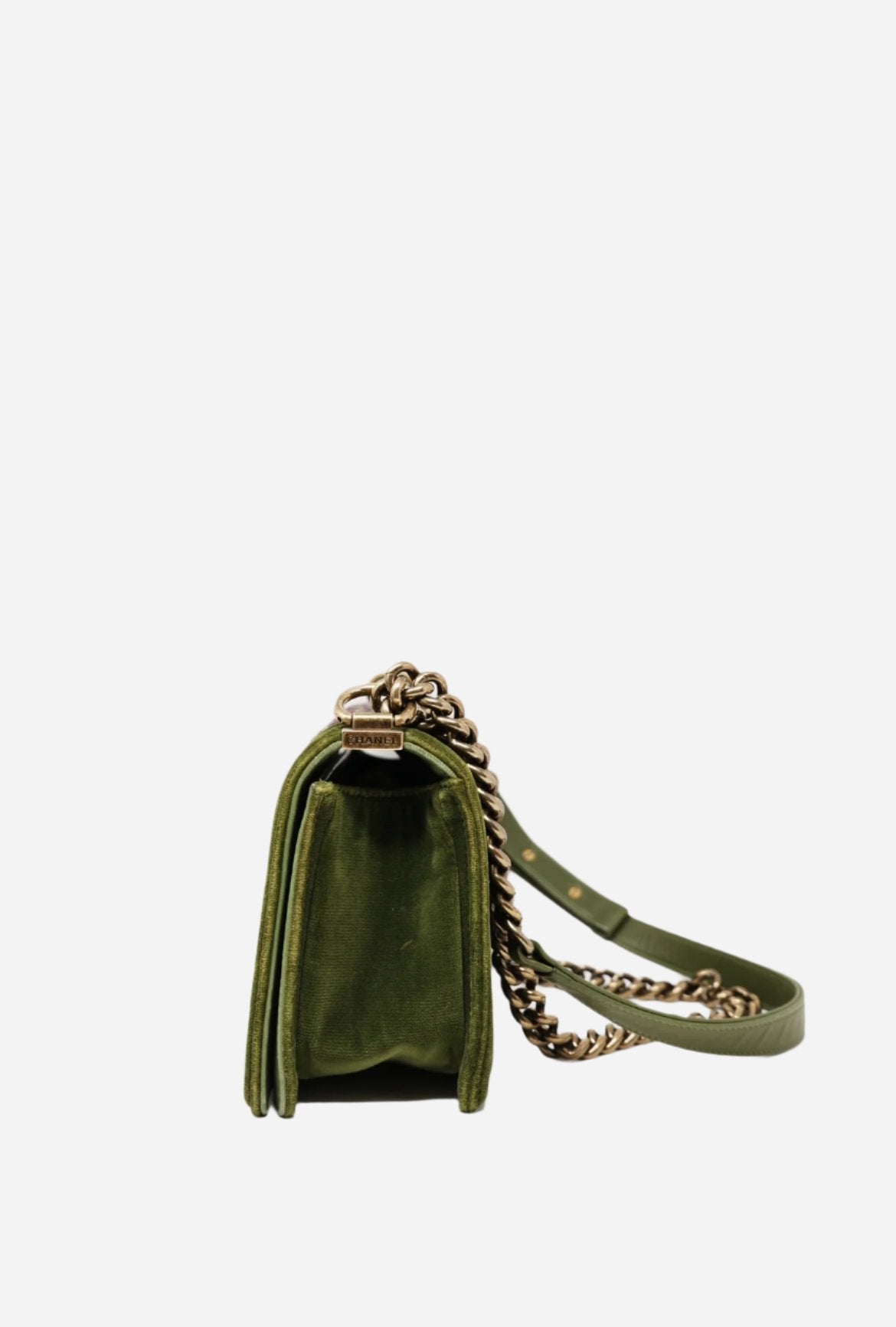 Pre-Owned Chanel Velvet Tweed Medium Boy Flap