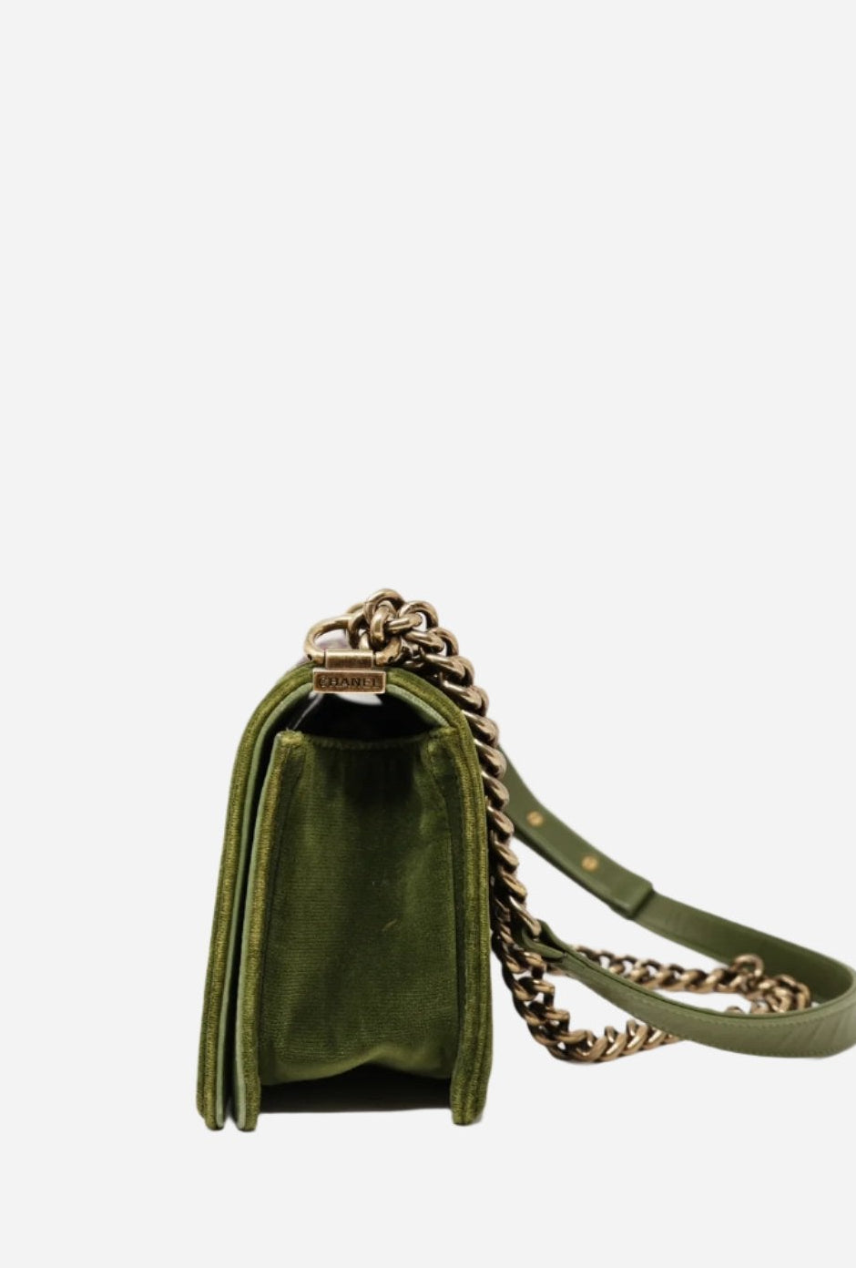 Pre-Owned Chanel Velvet Tweed Medium Boy Flap