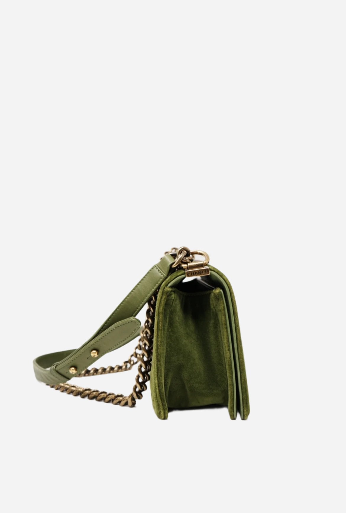 Pre-Owned Chanel Velvet Tweed Medium Boy Flap