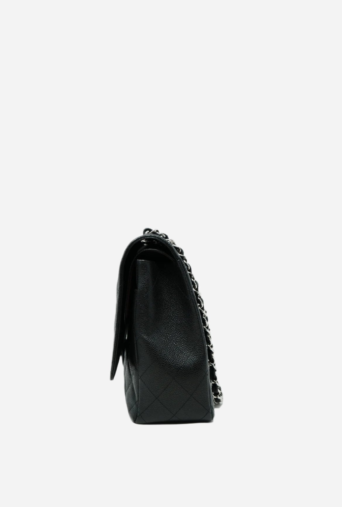 Pre-Owned Chanel Classic Double Flap Maxi Black Caviar Bag