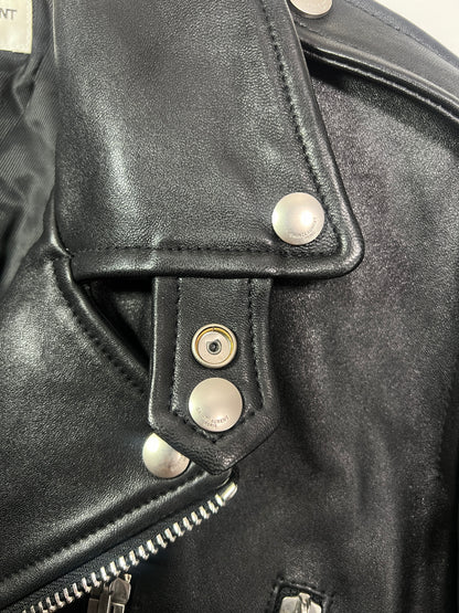 Saint Laurent L17 Double Rider Leather Jacket Black Size 50