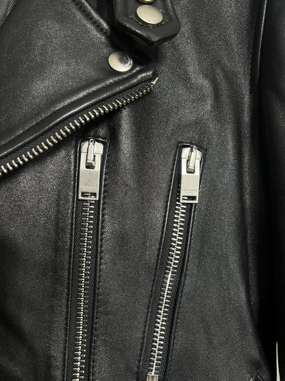 Saint Laurent L17 Double Rider Leather Jacket Black Size 50