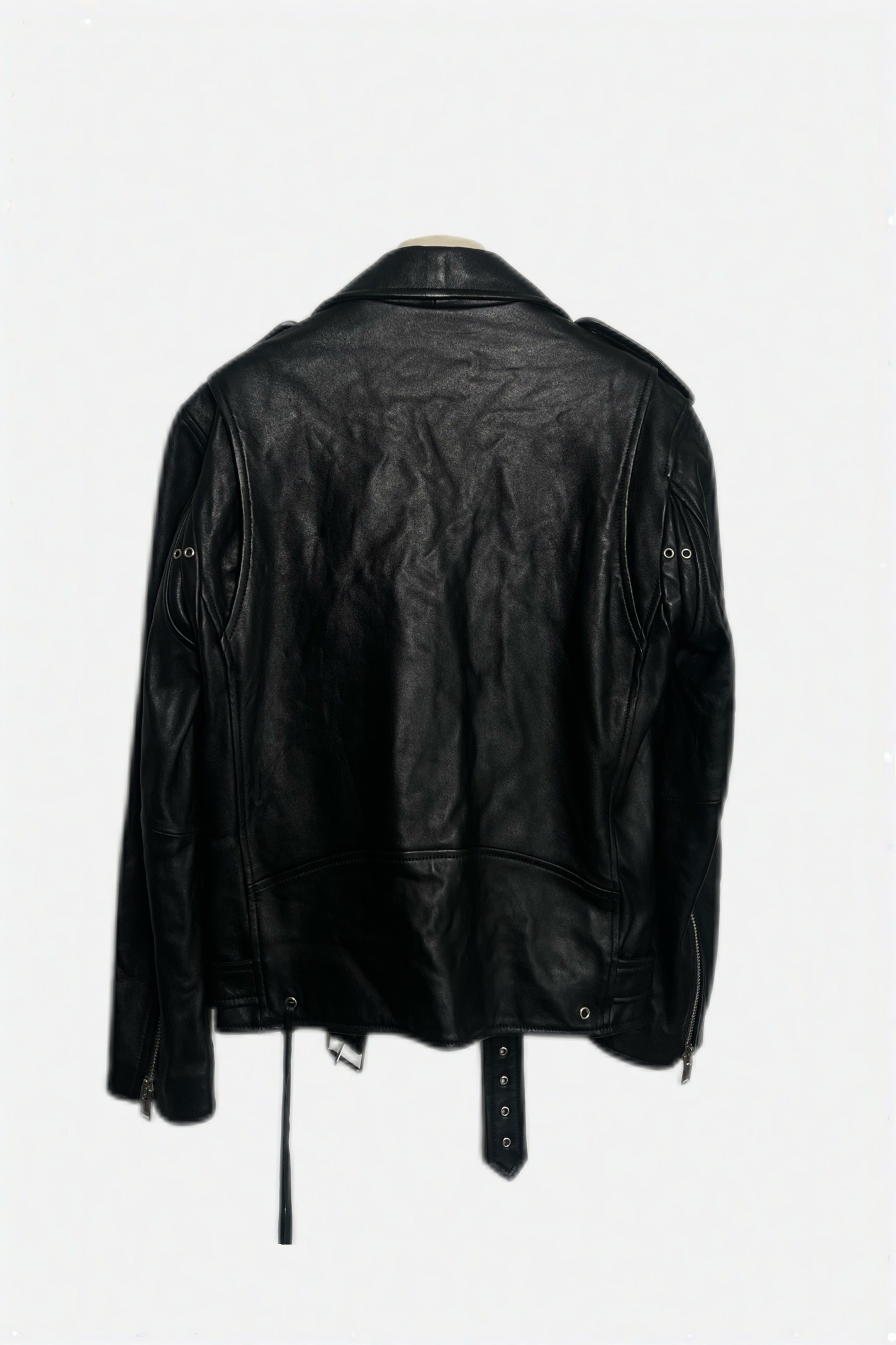 Saint Laurent L17 Double Rider Leather Jacket Black Size 50
