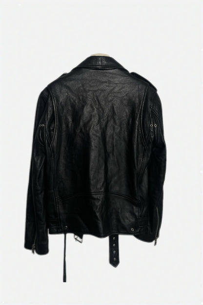 Saint Laurent L17 Double Rider Leather Jacket Black Size 50