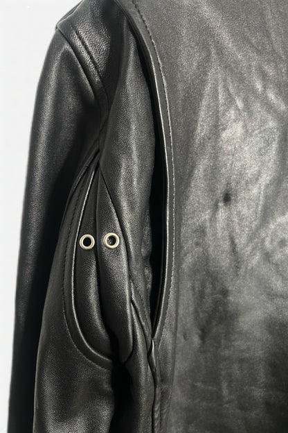 Saint Laurent L17 Double Rider Leather Jacket Black Size 50